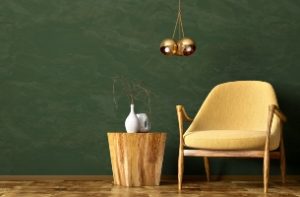 photo of a tranquil room with a simple chair an beautiful vase