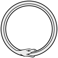 image of a snake circled to swallow it's tail.