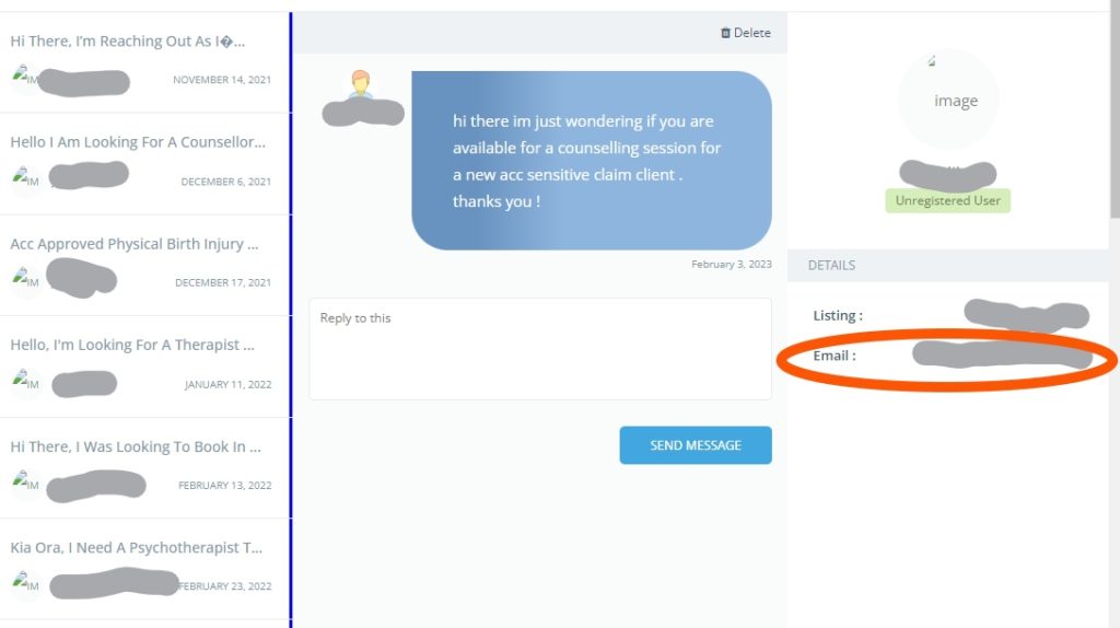 image of talkingworks member email screen