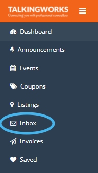 image of talkingworks member dashboard for the inbox