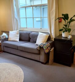 Spacious therapy room in historic Spinks Cottage