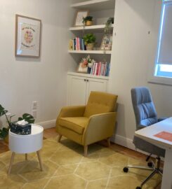 Beautiful CBD therapy room with private kitchen and bathroom