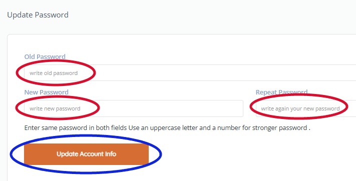 help page talkingworks update password screenshot